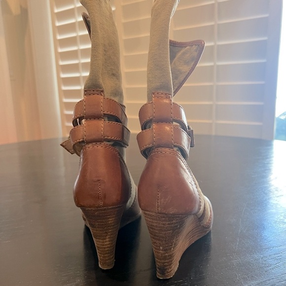 Frye leather and canvas wedge boots Sz 8 - Picture 7 of 13